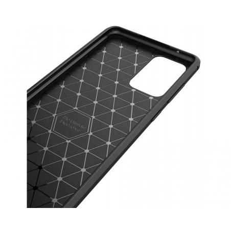 Funda Gel Tpu Tipo Carbon Negra para Samsung Galaxy A72