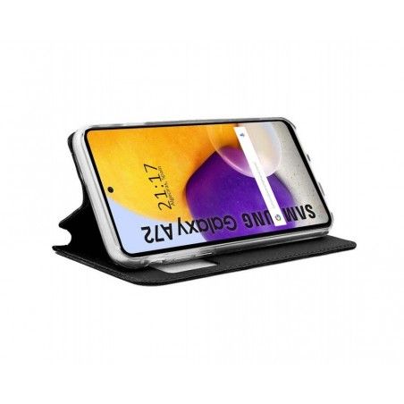 Funda Libro Soporte con Ventana para Samsung Galaxy A72 color Negra