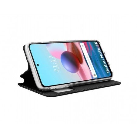 Funda Libro Soporte con Ventana para Xiaomi Redmi Note 10 / 10S color Negra