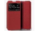 Funda Libro Soporte con Ventana para Xiaomi Redmi Note 10 / 10S color Roja
