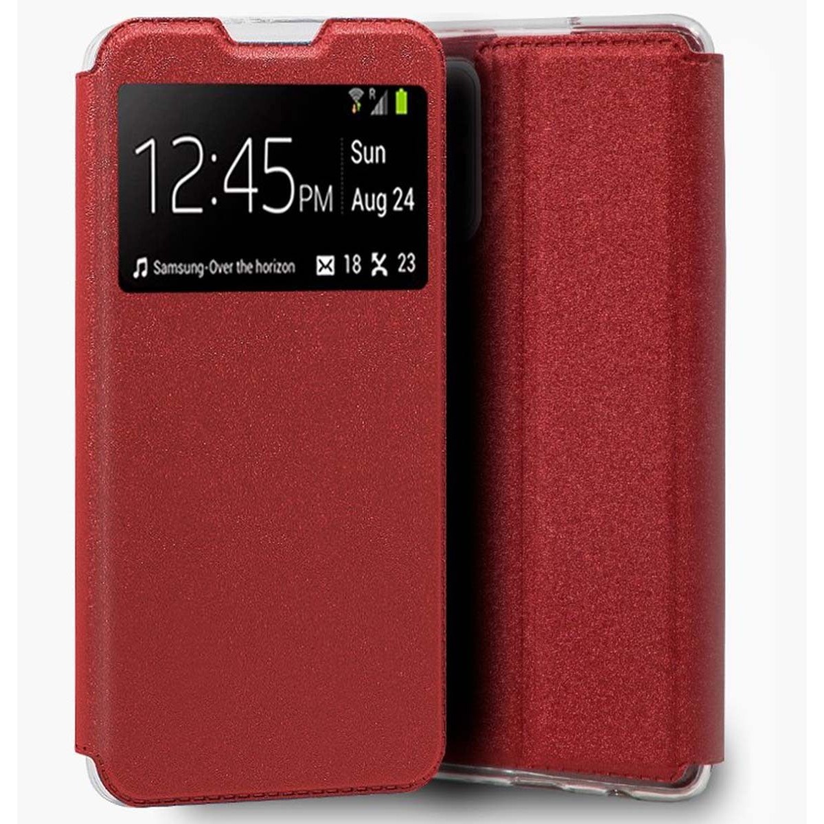 Funda Libro Soporte con Ventana para Xiaomi Redmi Note 10 / 10S color Roja