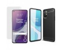Pack 2 En 1 Funda Gel Tipo Carbono + Protector Cristal Templado para OnePlus 8T 5G
