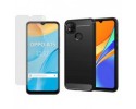 Pack 2 En 1 Funda Gel Tipo Carbono + Protector Cristal Templado para Oppo A15