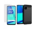 Pack 2 En 1 Funda Gel Tipo Carbono + Protector Cristal Templado para Oppo A52 / A72