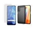 Pack 2 En 1 Funda Gel Tipo Carbono + Protector Cristal Templado para Realme 7 5G