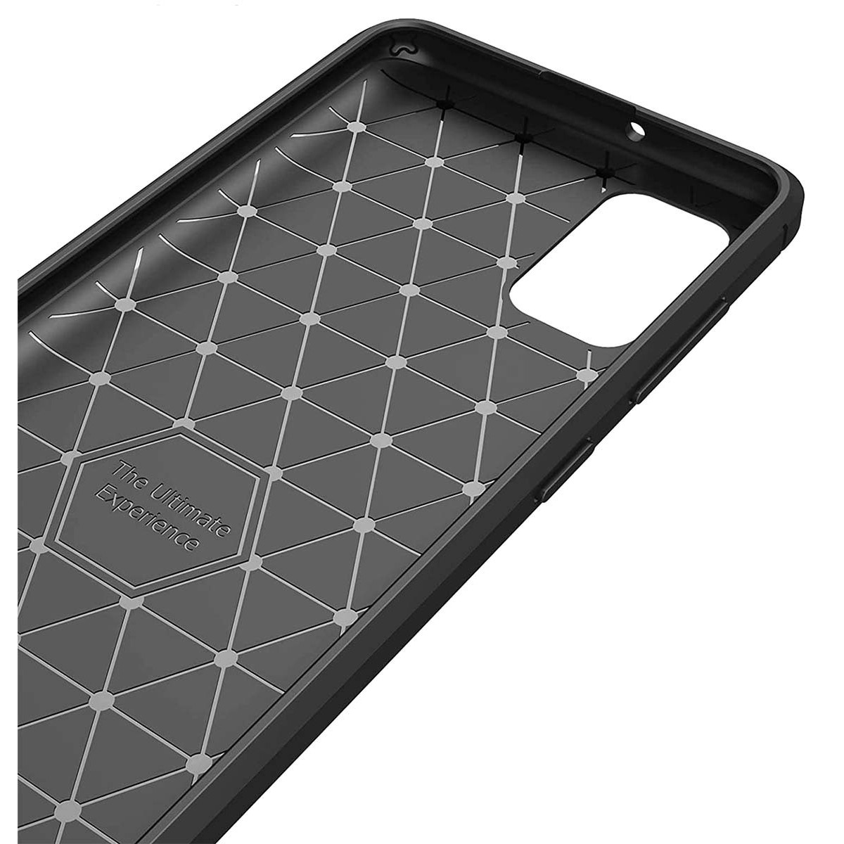 Funda Gel Tpu Tipo Carbon Negra para Samsung Galaxy A02s