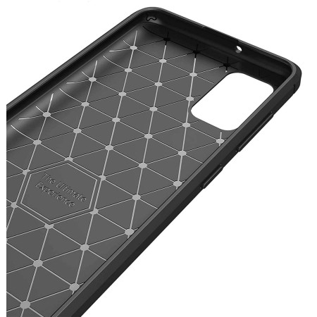 Funda Gel Tpu Tipo Carbon Negra para Samsung Galaxy A02s