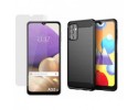 Pack 2 En 1 Funda Gel Tipo Carbono + Protector Cristal Templado para Samsung Galaxy A32 5G