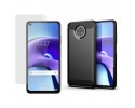 Pack 2 En 1 Funda Gel Tipo Carbono + Protector Cristal Templado para Xiaomi Redmi Note 9T 5G
