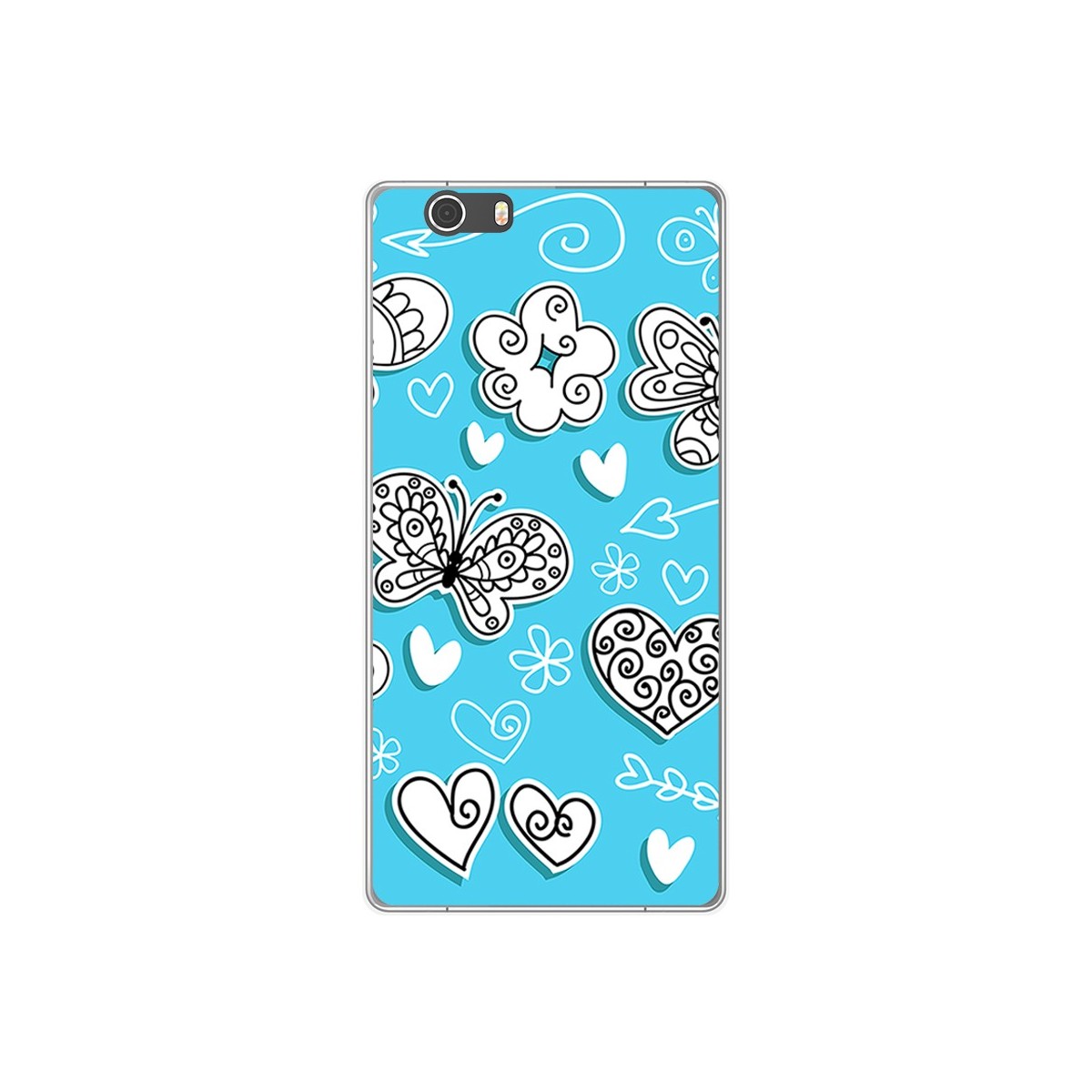 Funda Gel Tpu para Elephone M2 Diseño Mariposas Dibujos