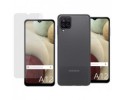 Pack 2 En 1 Funda Gel Transparente + Protector Cristal Templado para Samsung Galaxy A12 / M12