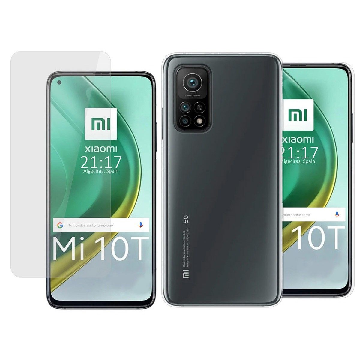 Pack 2 En 1 Funda Gel Transparente + Protector Cristal Templado para Xiaomi Mi 10T / MI 10T Pro