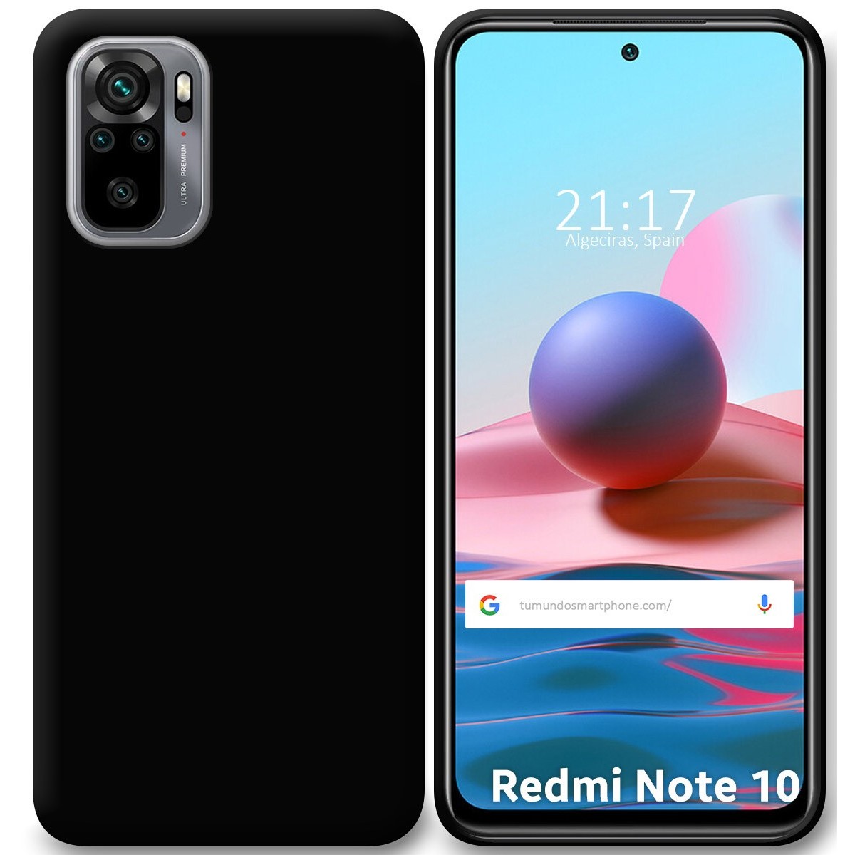 Funda Silicona Gel TPU Negra para Xiaomi Redmi Note 10 / 10S