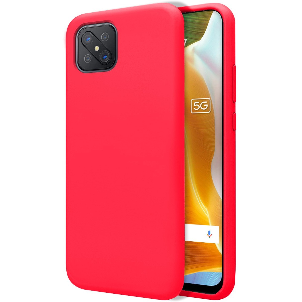 Funda Silicona Líquida Ultra Suave para Oppo Reno 4Z 5G Color Rosa Fucsia