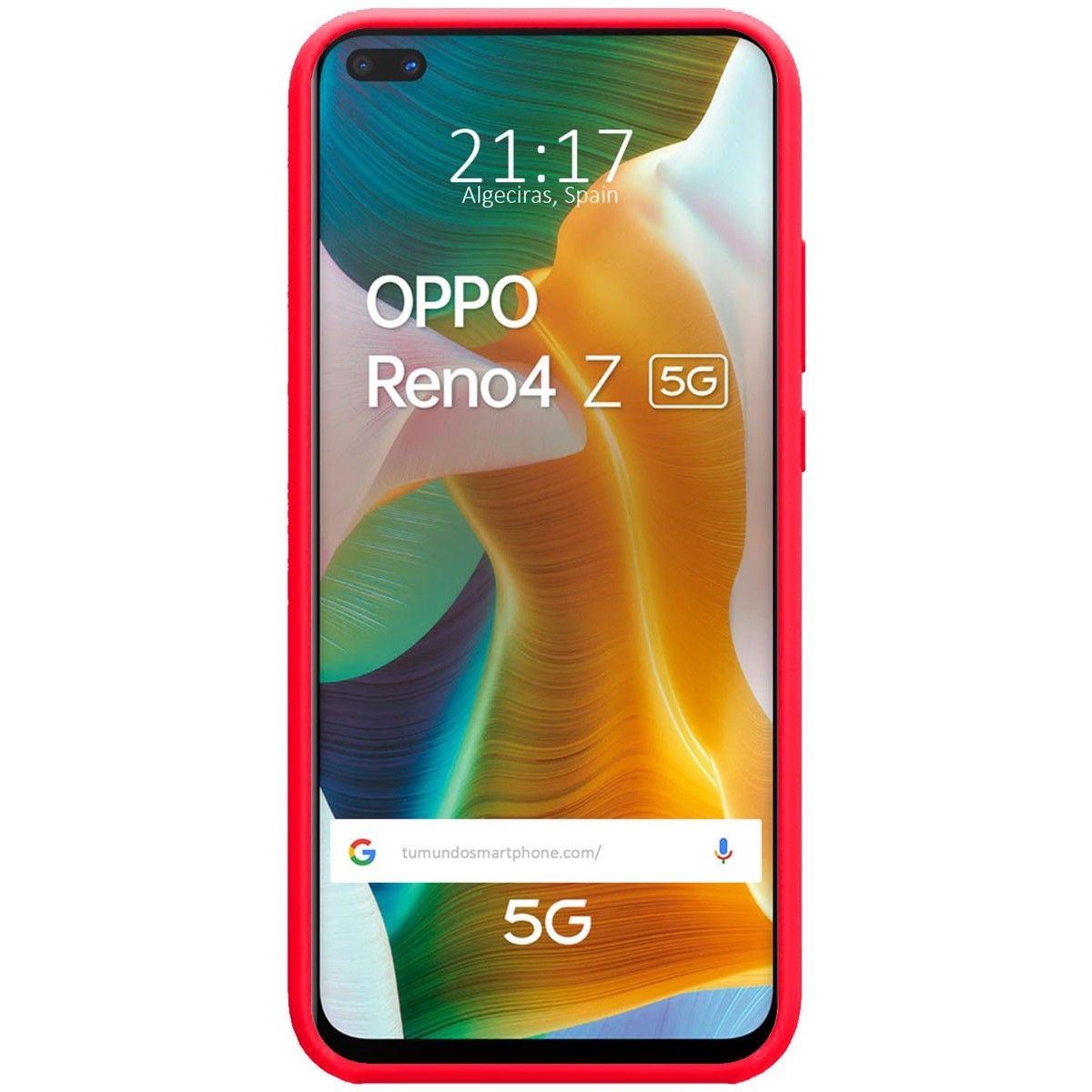 Funda Silicona Líquida Ultra Suave para Oppo Reno 4Z 5G Color Rosa Fucsia