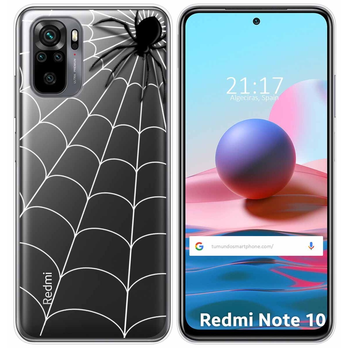 Funda Gel Transparente para Xiaomi Redmi Note 10 / 10S diseño Araña Dibujos
