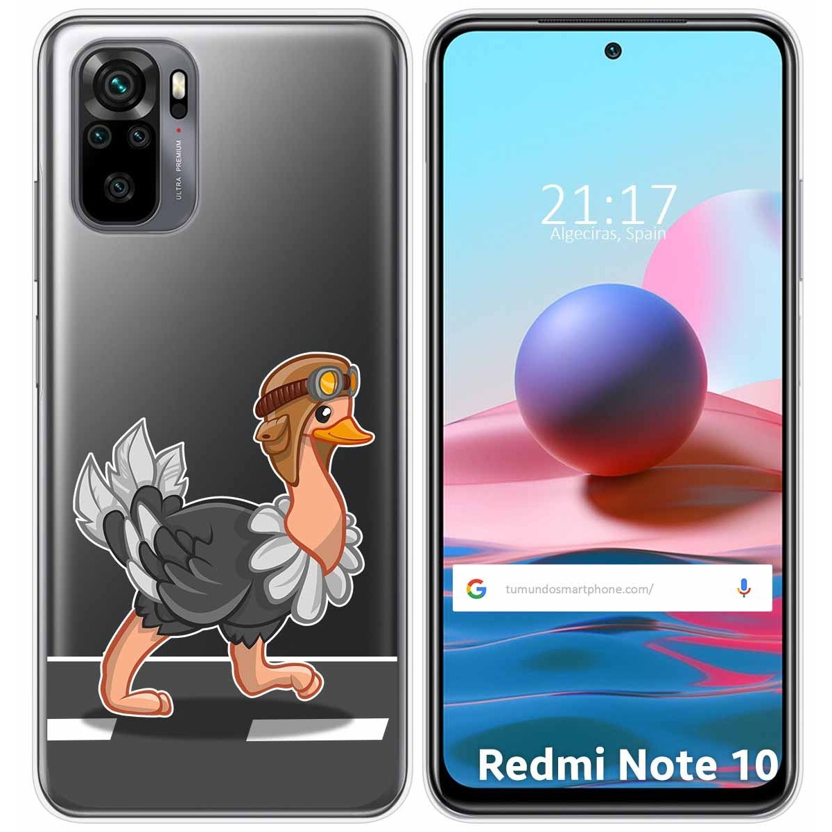 Funda Gel Transparente para Xiaomi Redmi Note 10 / 10S diseño Avestruz Dibujos