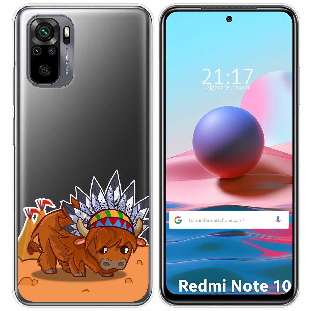 Funda Gel Transparente para Xiaomi Redmi Note 10 / 10S diseño Bufalo Dibujos