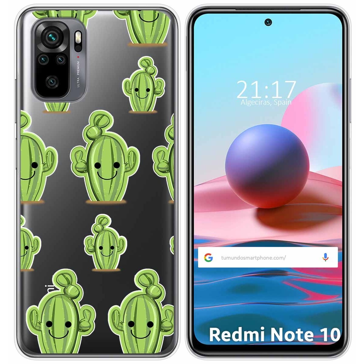 Funda Gel Transparente para Xiaomi Redmi Note 10 / 10S diseño Cactus Dibujos