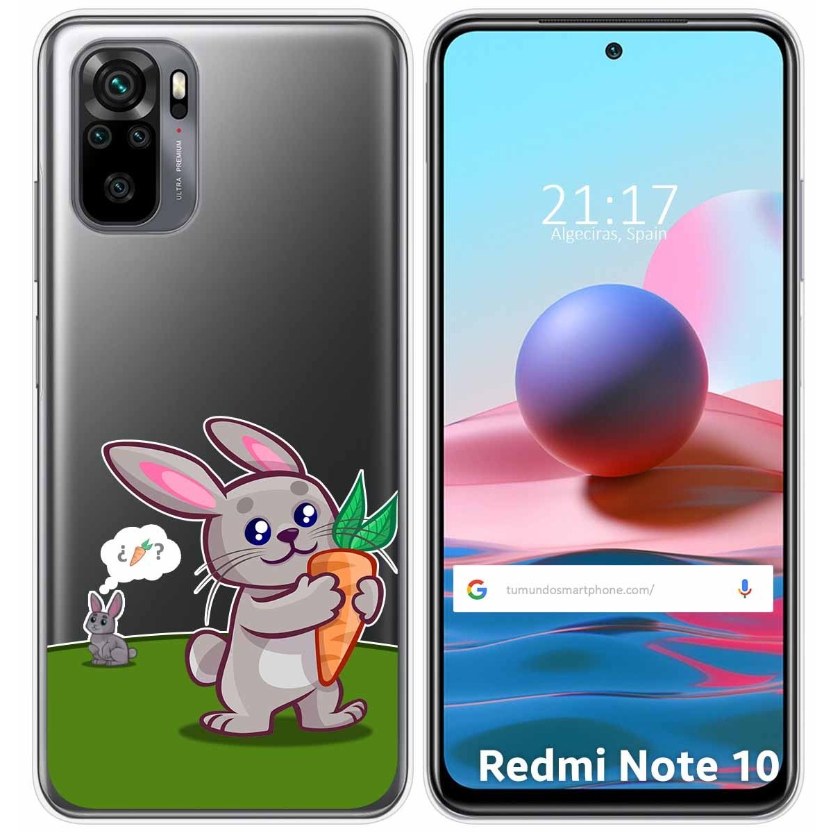 Funda Gel Transparente para Xiaomi Redmi Note 10 / 10S diseño Conejo Dibujos
