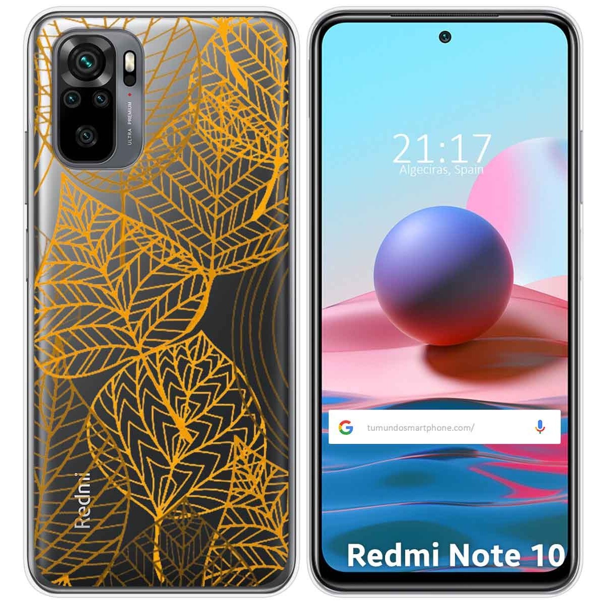 Funda Gel Transparente para Xiaomi Redmi Note 10 / 10S diseño Hojas Dibujos
