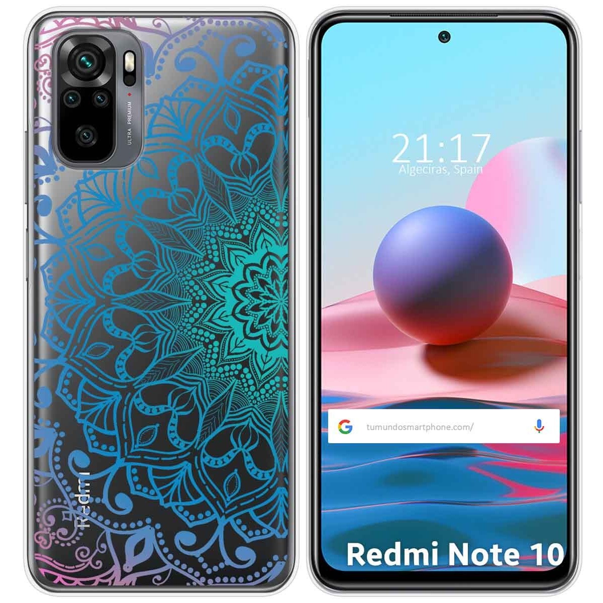 Funda Gel Transparente para Xiaomi Redmi Note 10 / 10S diseño Mandala Dibujos