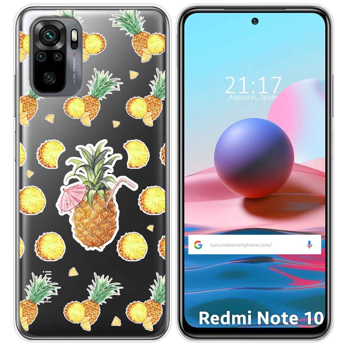 Funda Gel Transparente para Xiaomi Redmi Note 10 / 10S diseño Piña Dibujos