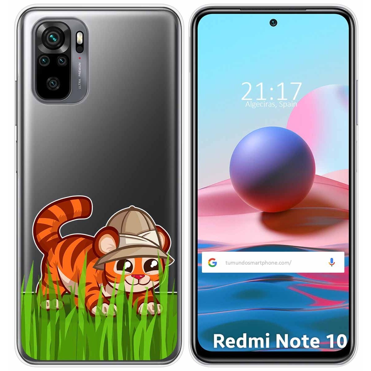 Funda Gel Transparente para Xiaomi Redmi Note 10 / 10S diseño Tigre Dibujos