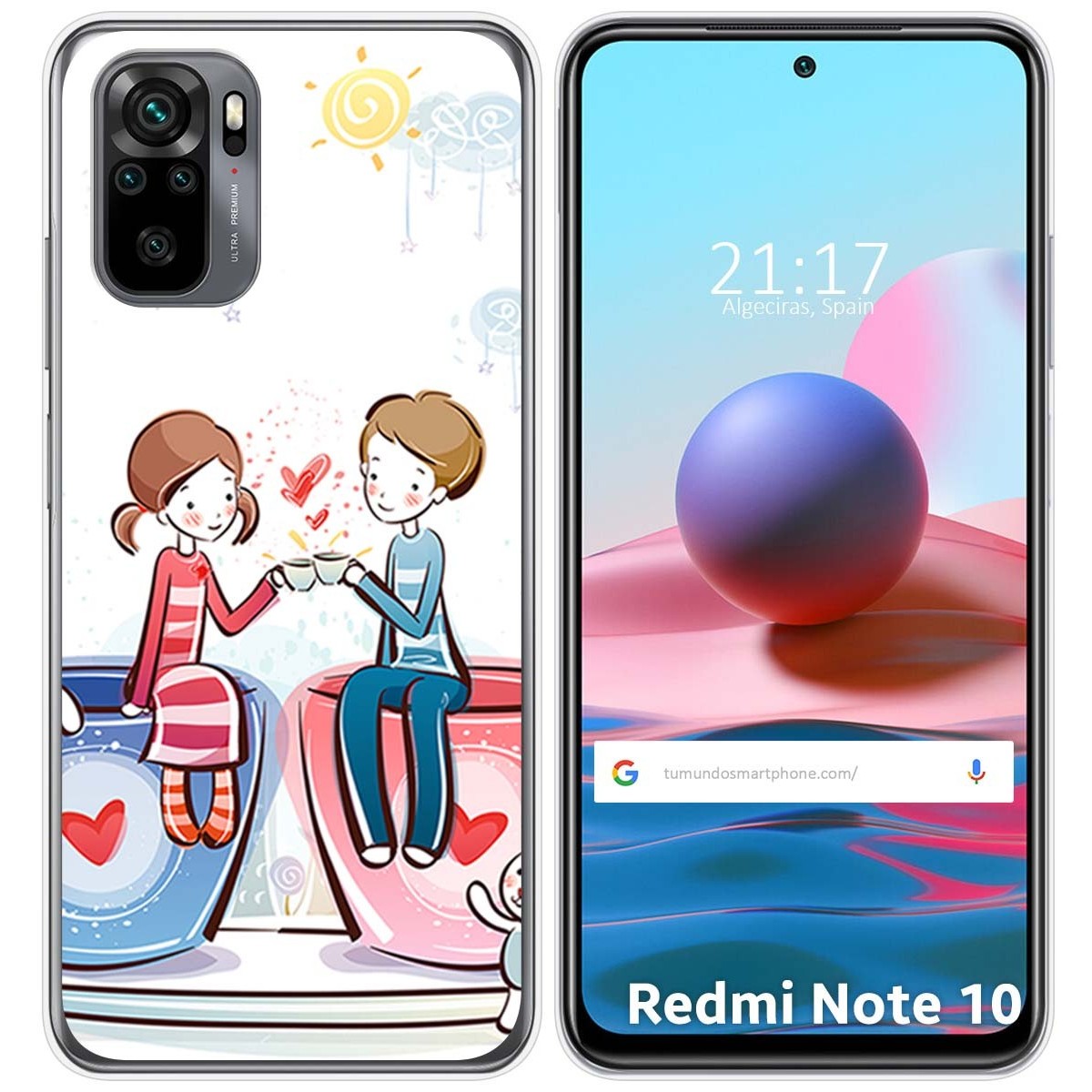 Funda Gel Tpu para Xiaomi Redmi Note 10 / 10S diseño Café Dibujos