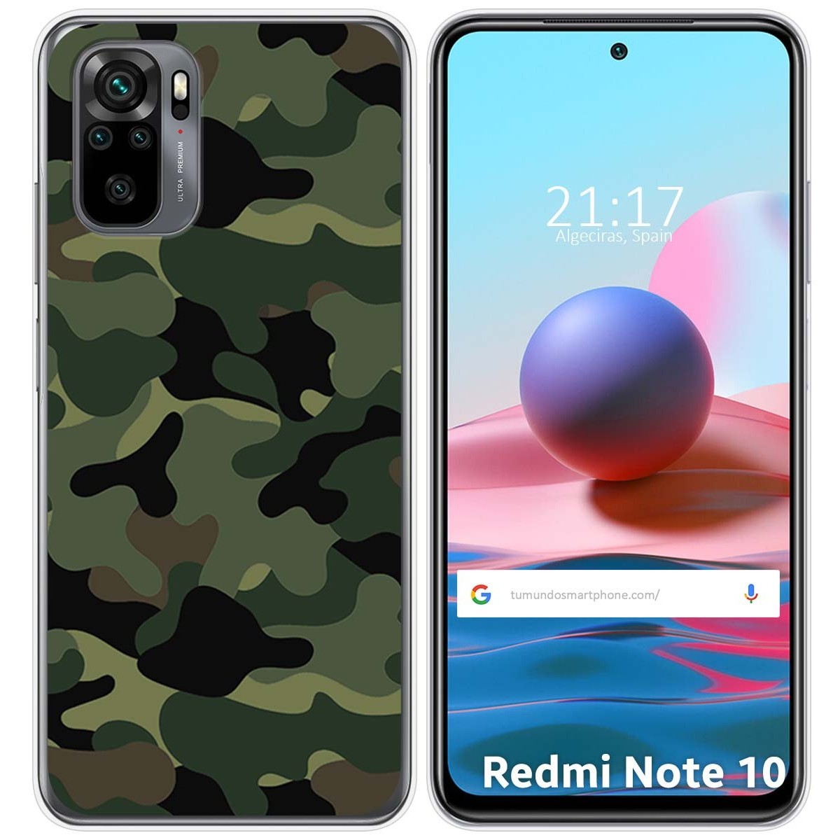 Funda Gel Tpu para Xiaomi Redmi Note 10 / 10S diseño Camuflaje Dibujos