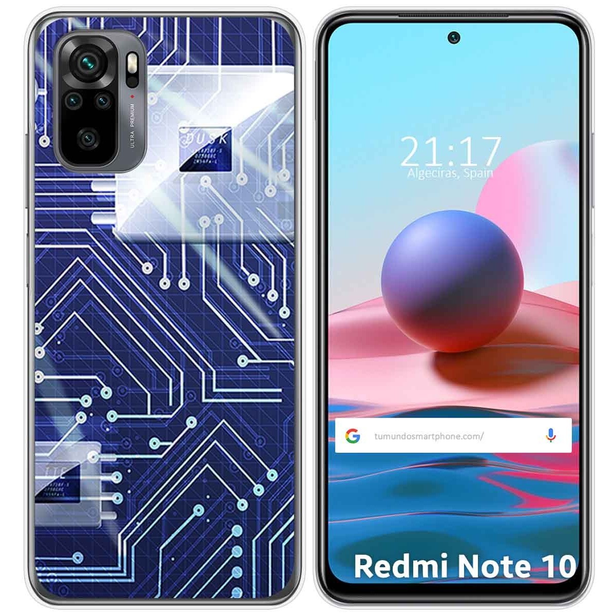 Funda Gel Tpu para Xiaomi Redmi Note 10 / 10S diseño Circuito Dibujos