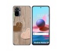 Funda Gel Tpu para Xiaomi Redmi Note 10 / 10S diseño Corazones Madera Dibujos