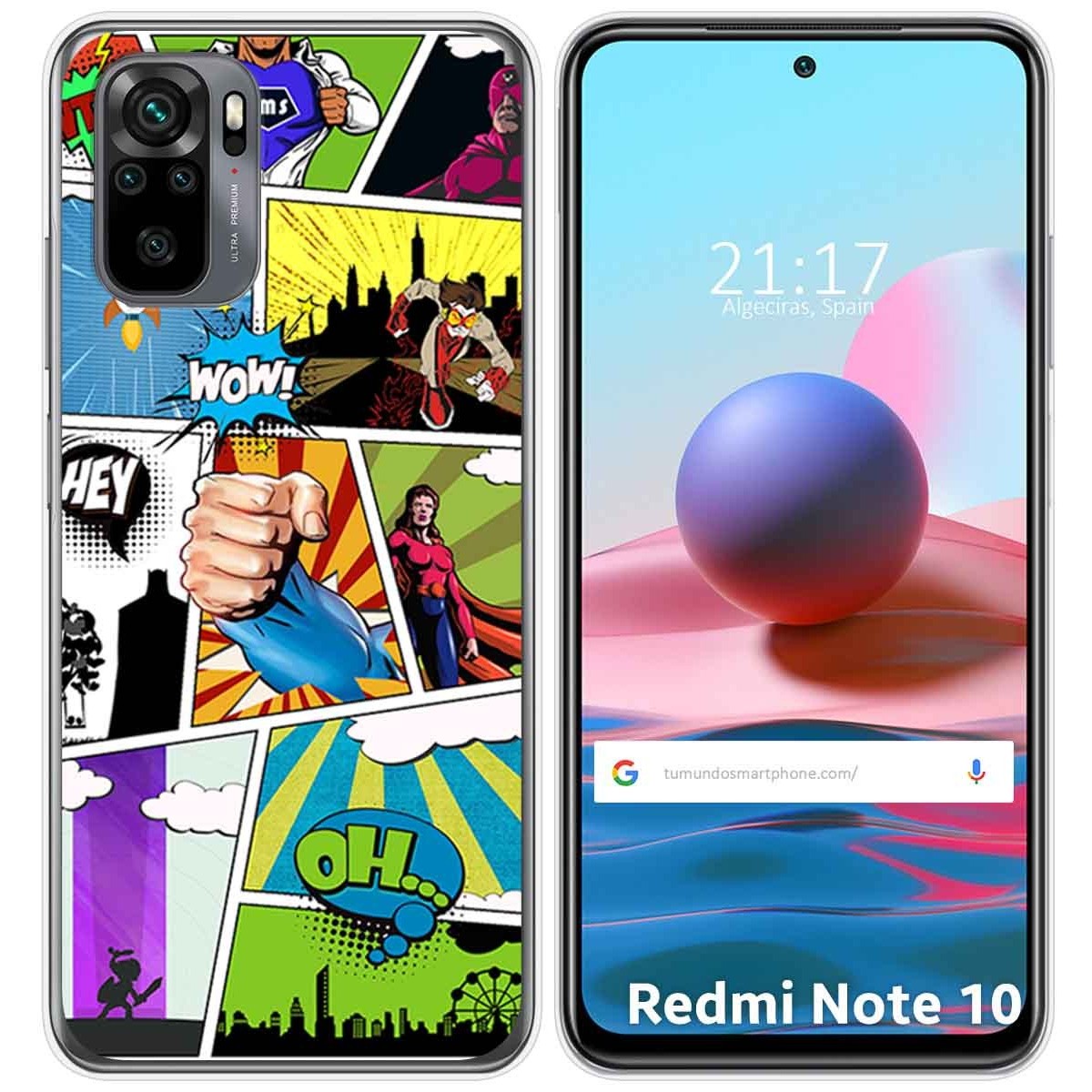Funda Gel Tpu para Xiaomi Redmi Note 10 / 10S diseño Comic Dibujos