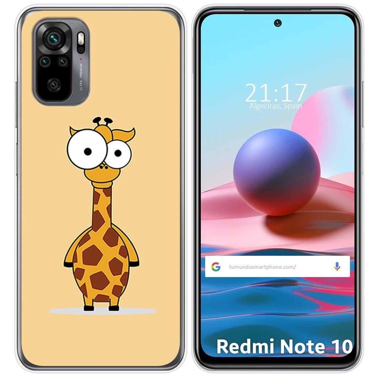 Funda Gel Tpu para Xiaomi Redmi Note 10 / 10S diseño Jirafa Dibujos