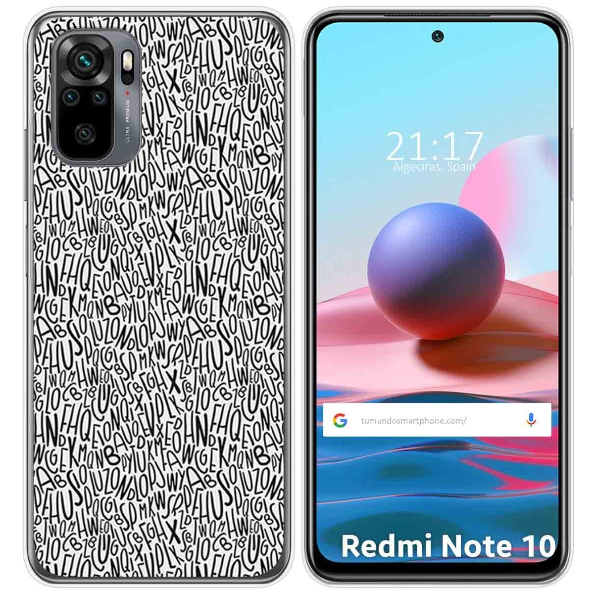 Funda Gel Tpu para Xiaomi Redmi Note 10 / 10S diseño Letras Dibujos
