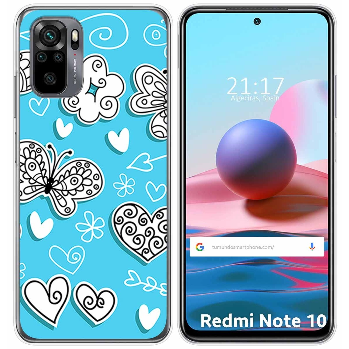 Funda Gel Tpu para Xiaomi Redmi Note 10 / 10S diseño Mariposas Dibujos