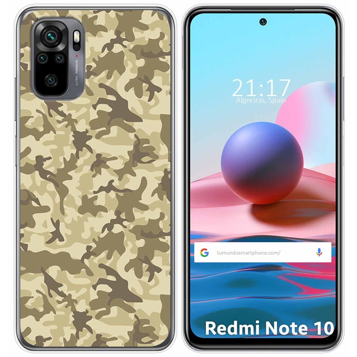 Funda Gel Tpu para Xiaomi Redmi Note 10 / 10S diseño Sand Camuflaje Dibujos