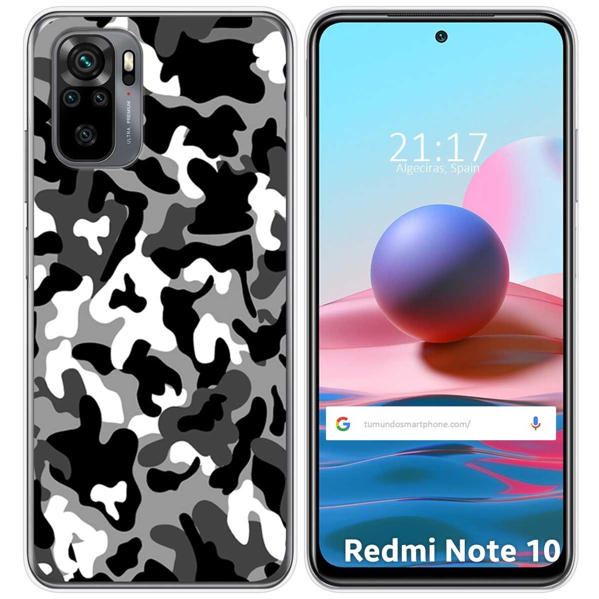 Funda Gel Tpu para Xiaomi Redmi Note 10 / 10S diseño Snow Camuflaje Dibujos