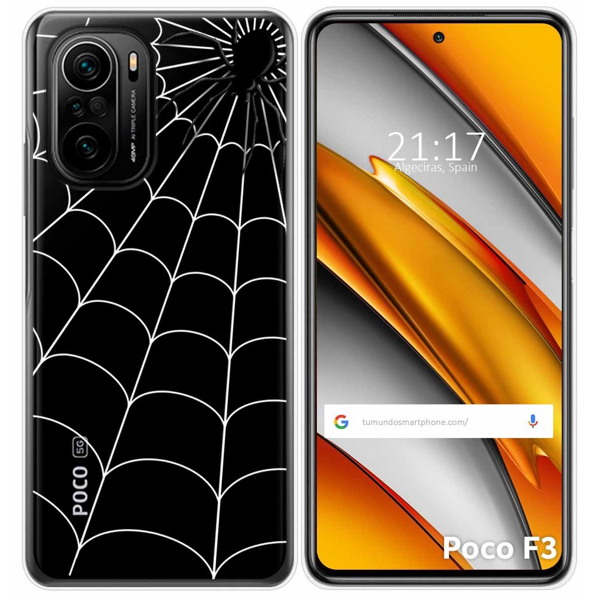 Funda Gel Transparente para Xiaomi POCO F3 5G / Mi 11i 5G diseño Araña Dibujos