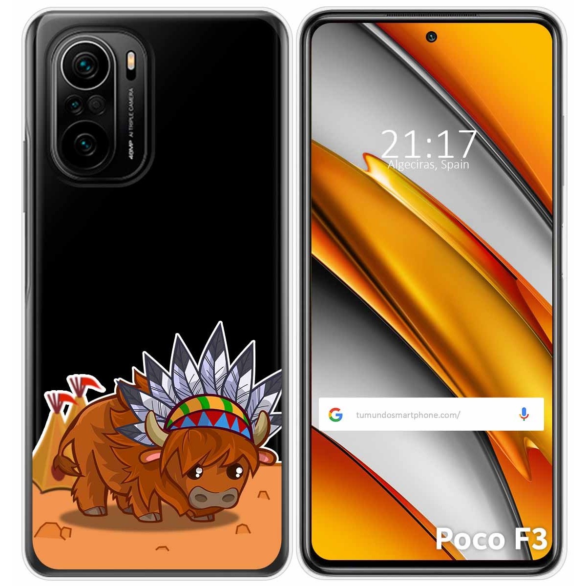 Funda Gel Transparente para Xiaomi POCO F3 5G / Mi 11i 5G diseño Bufalo Dibujos