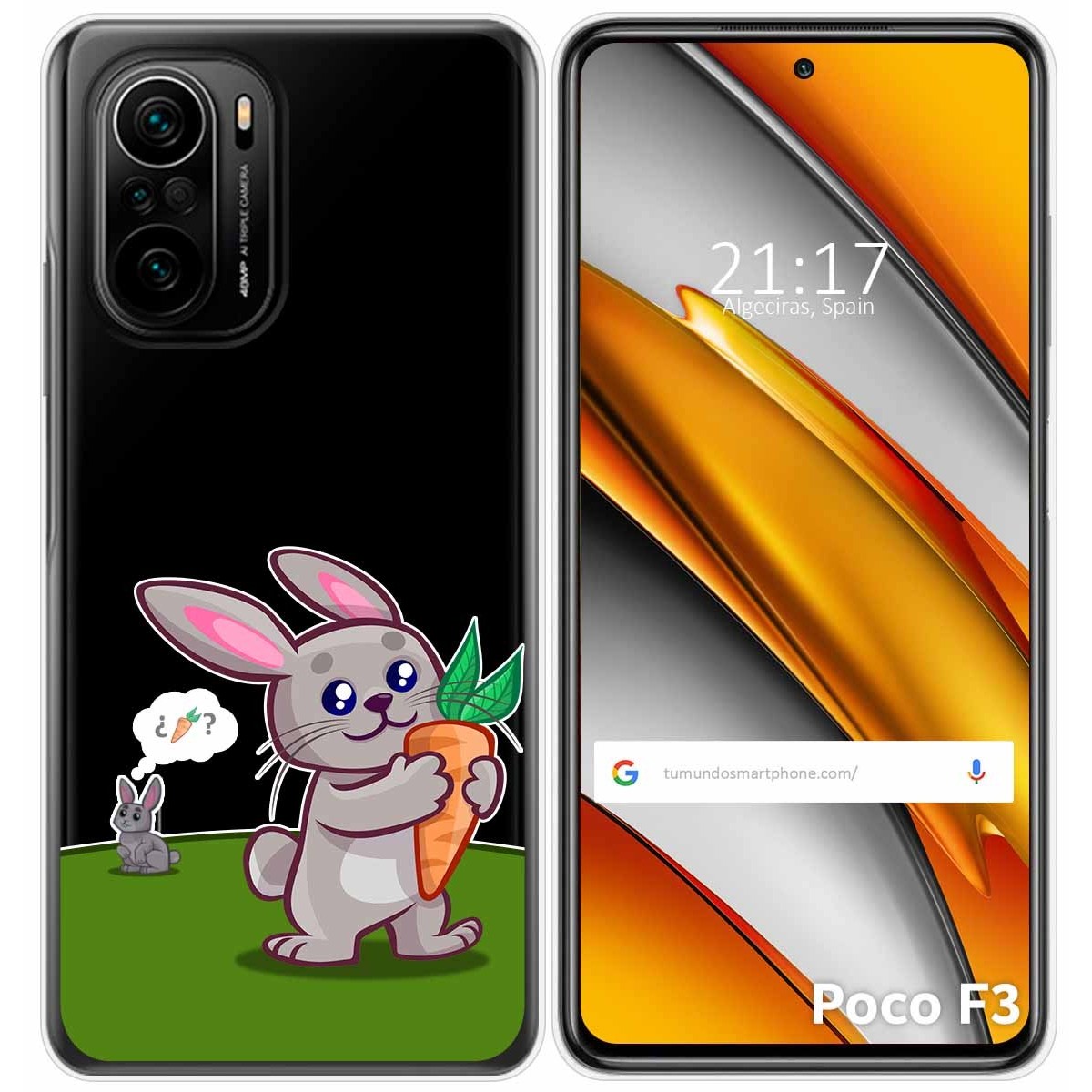 Funda Gel Transparente para Xiaomi POCO F3 5G / Mi 11i 5G diseño Conejo Dibujos