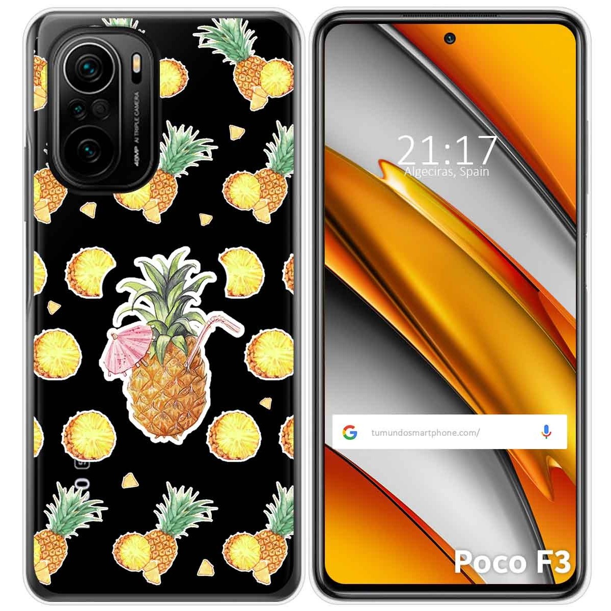 Funda Gel Transparente para Xiaomi POCO F3 5G / Mi 11i 5G diseño Piña Dibujos