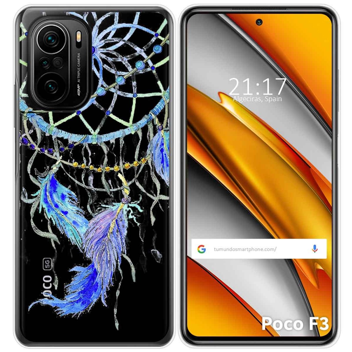 Funda Gel Transparente para Xiaomi POCO F3 5G / Mi 11i 5G diseño Plumas Dibujos