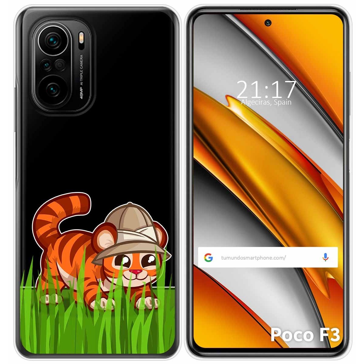 Funda Gel Transparente para Xiaomi POCO F3 5G / Mi 11i 5G diseño Tigre Dibujos