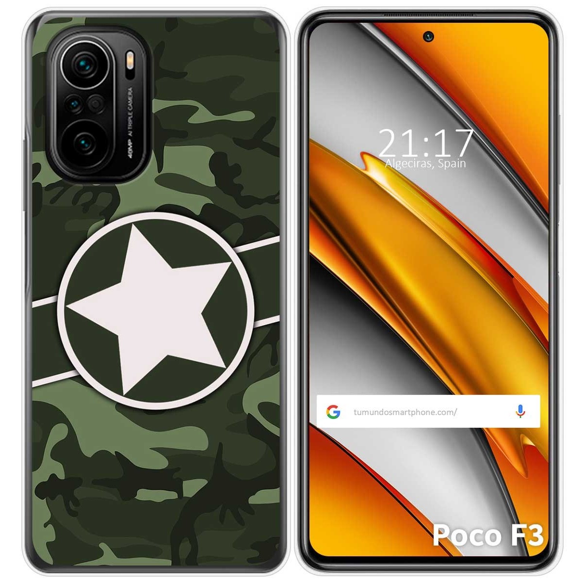 Funda Gel Tpu para Xiaomi POCO F3 5G / Mi 11i 5G diseño Camuflaje 01 Dibujos