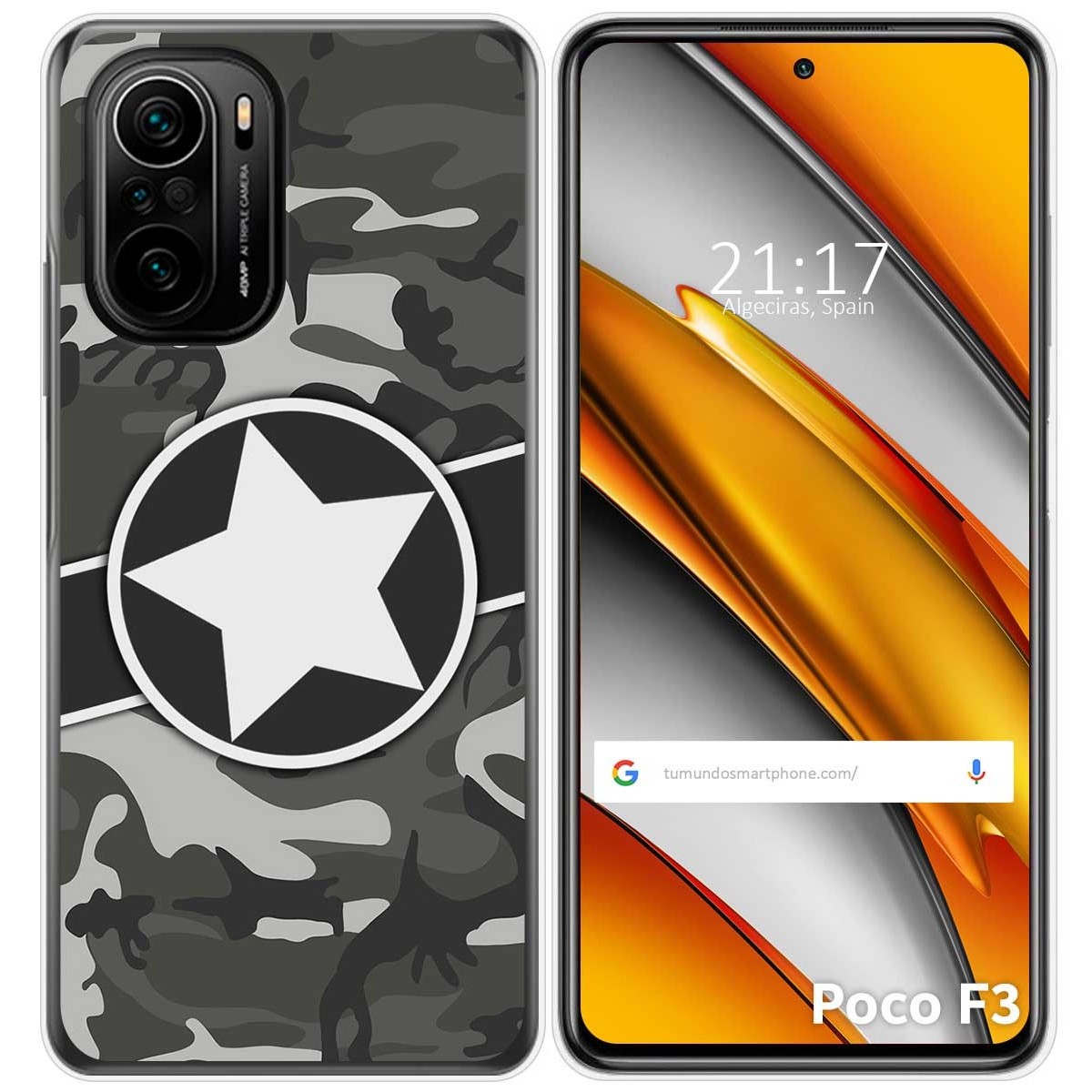 Funda Gel Tpu para Xiaomi POCO F3 5G / Mi 11i 5G diseño Camuflaje 02 Dibujos