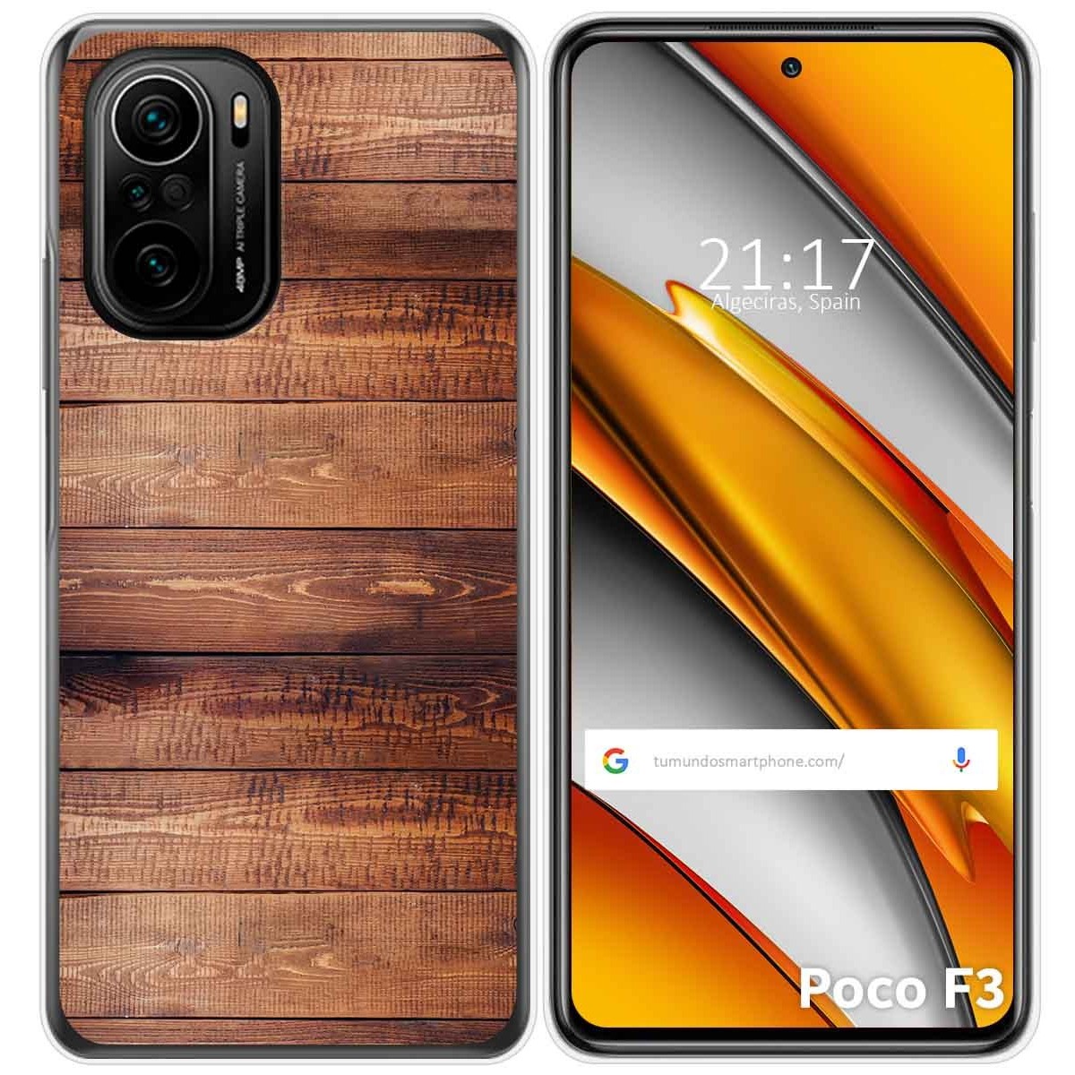 Funda Gel Tpu para Xiaomi POCO F3 5G / Mi 11i 5G diseño Madera 02 Dibujos