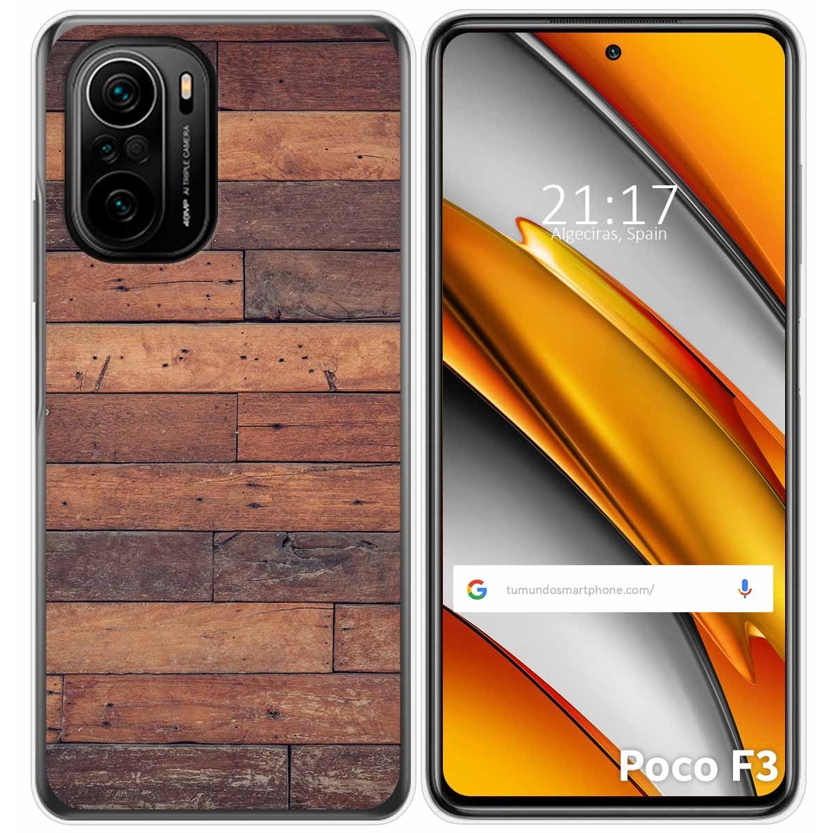 Funda Gel Tpu para Xiaomi POCO F3 5G / Mi 11i 5G diseño Madera 03 Dibujos