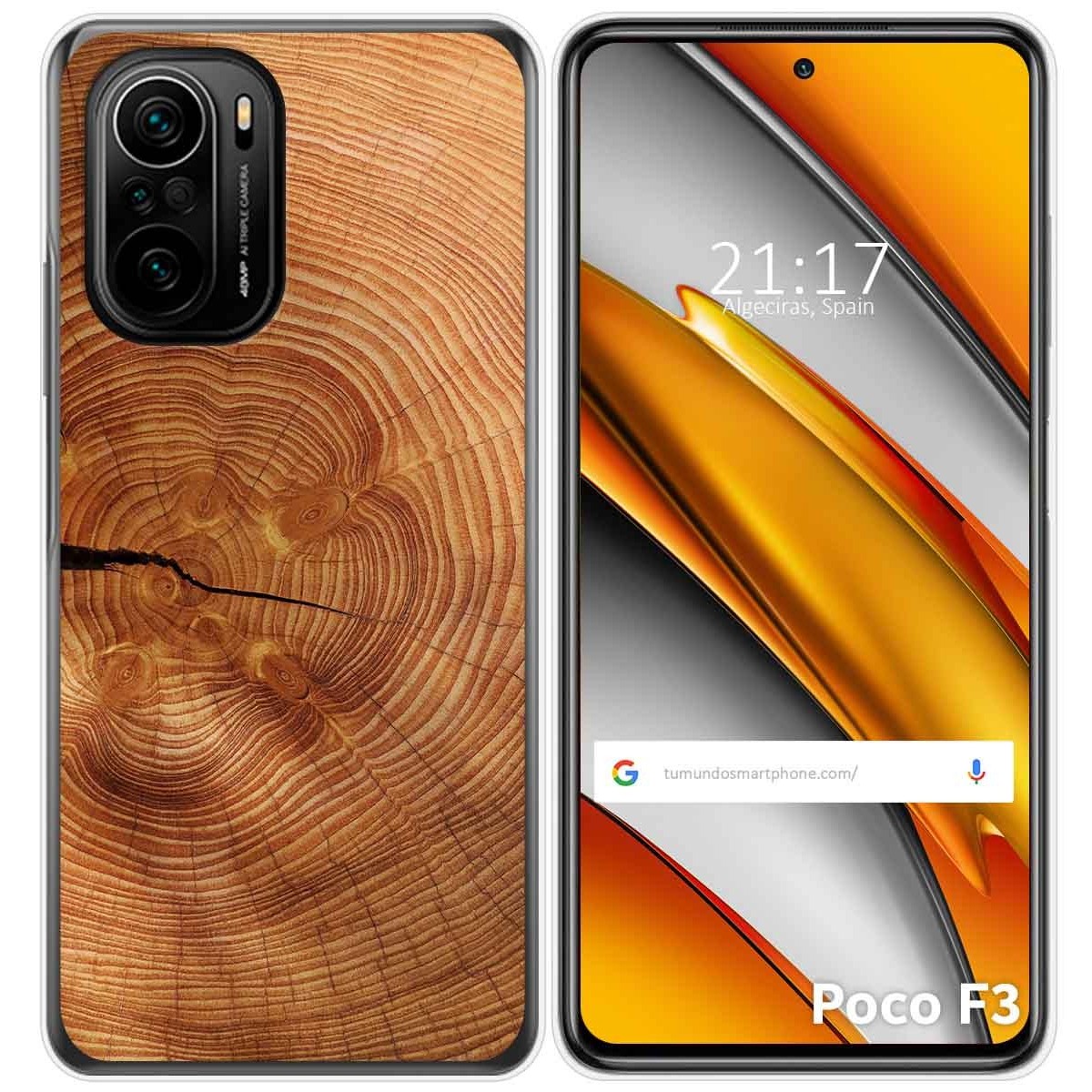 Funda Gel Tpu para Xiaomi POCO F3 5G / Mi 11i 5G diseño Madera 04 Dibujos