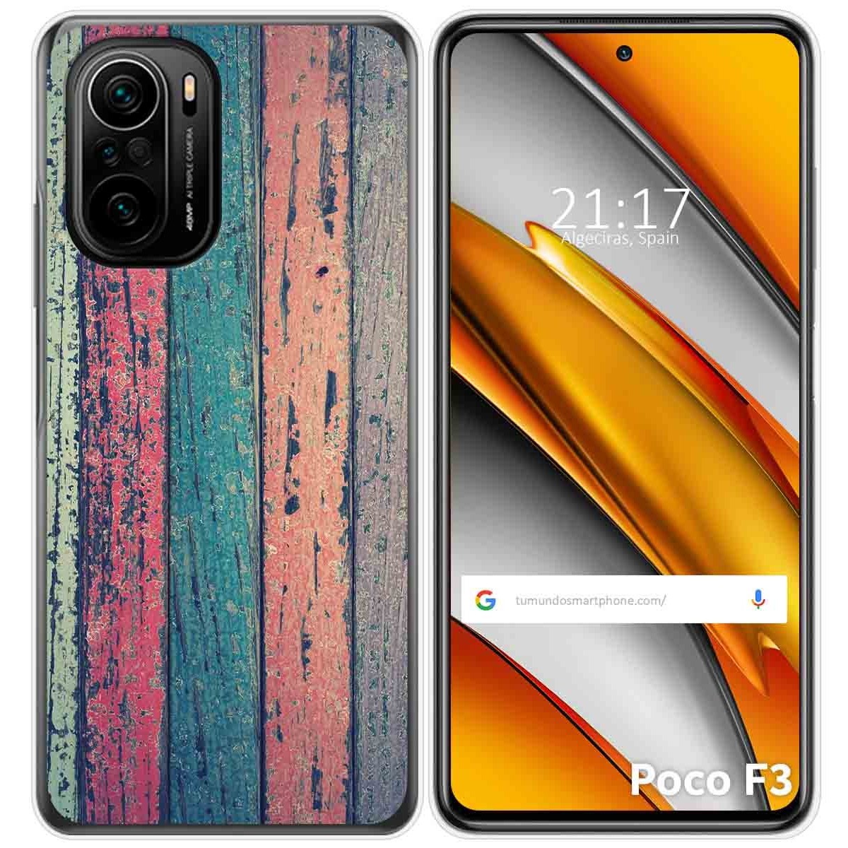 Funda Gel Tpu para Xiaomi POCO F3 5G / Mi 11i 5G diseño Madera 10 Dibujos